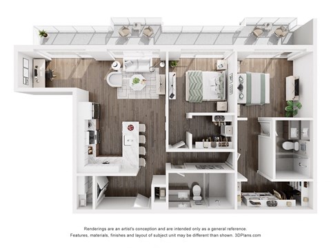 a 1 bedroom floor plan with a bathroom and a bedroom